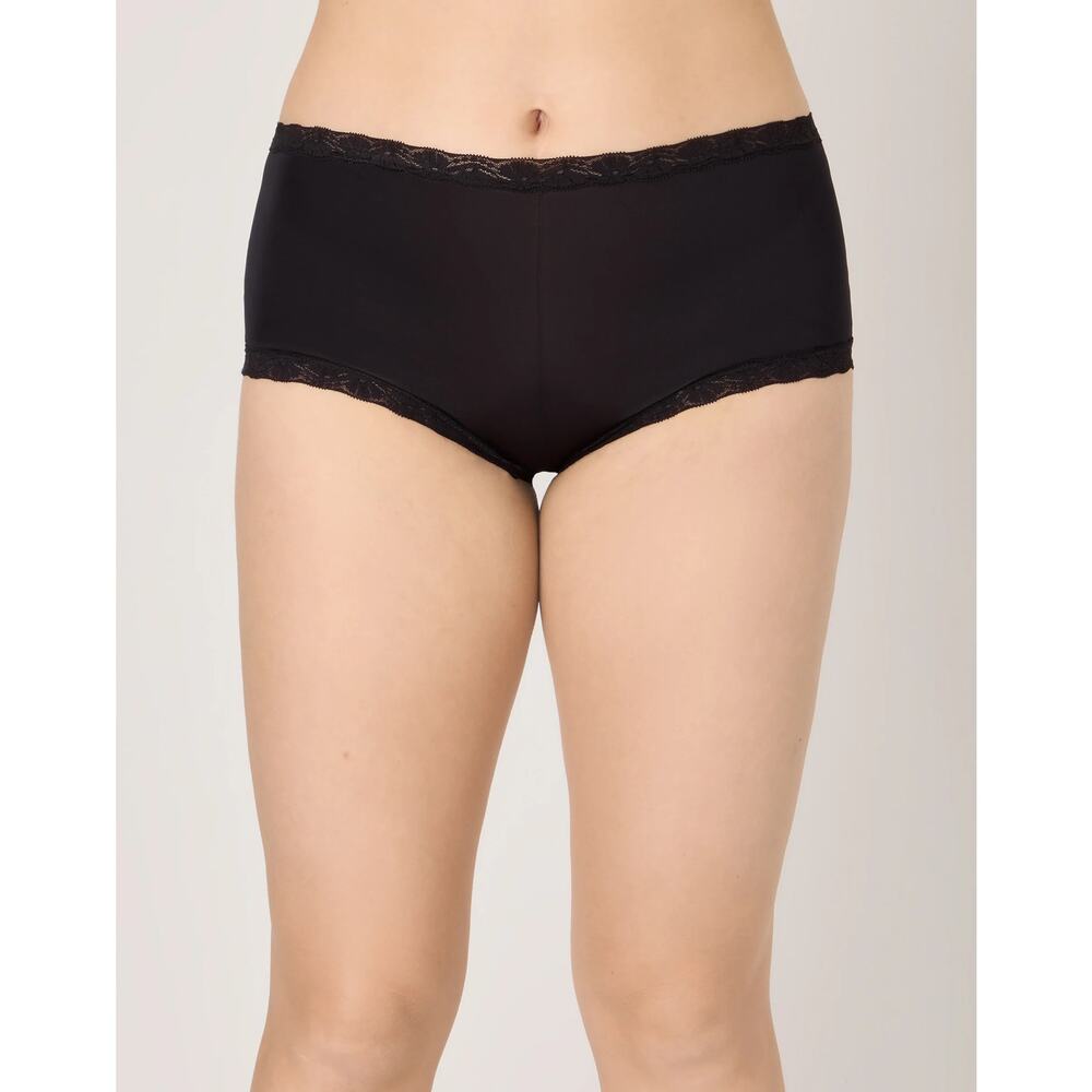 Maidenform Women's S Black 3-Pack One Fab Fit Microfiber Boyshort Panties O15-12